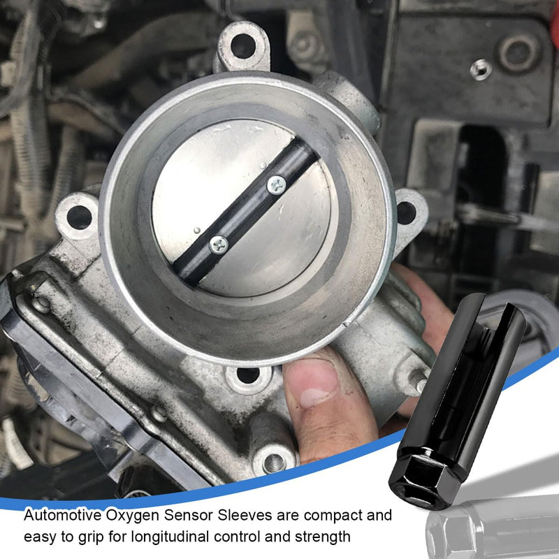 Car Oxygen Sensor Sleeve, 3/8 Inch Drive ×7/8 Inch (22mm), 6-Point O2 Sensor Adapter with Side Wire Cutout, Universal Vehicle O2 Sensor Repair Tool with 5/16" Opening （Small Small