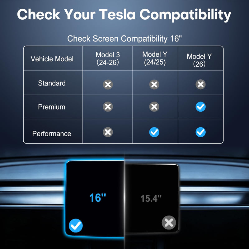 BJSIA Screen Protector compatible with 2026 Tesla Model Y Juniper(Premium & Performance) Screen Protector [No Glare & Anti-Fingerprint] – 16” Tempered Glass for Premium & Performance Model, Bubble-Free, with Alignment Kit – Model Y 2026 Car Accessories