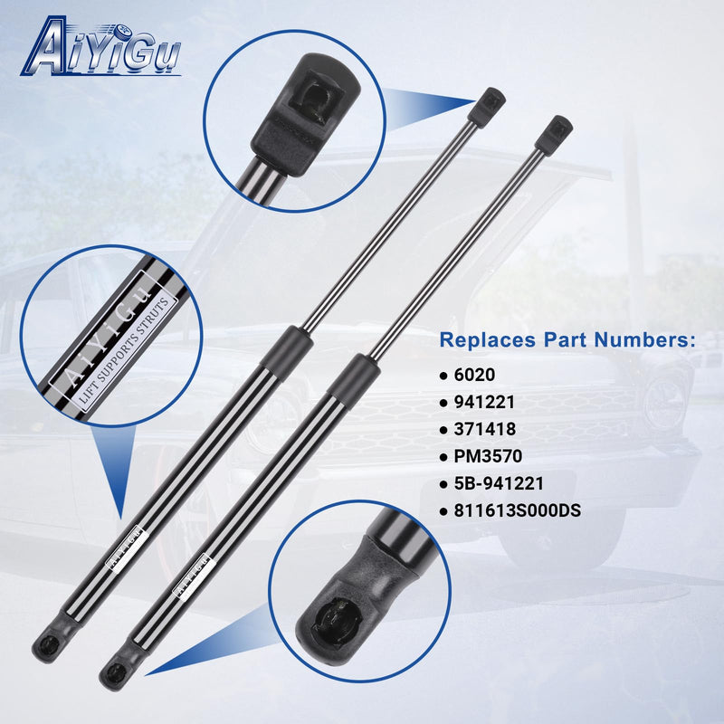 6020 Front Hood Struts Shocks Lift Supports Gas Springs Compatible with 2015 2016 2017 Hyundai Sonata, Pack of 2 PCS Replaces PM3570