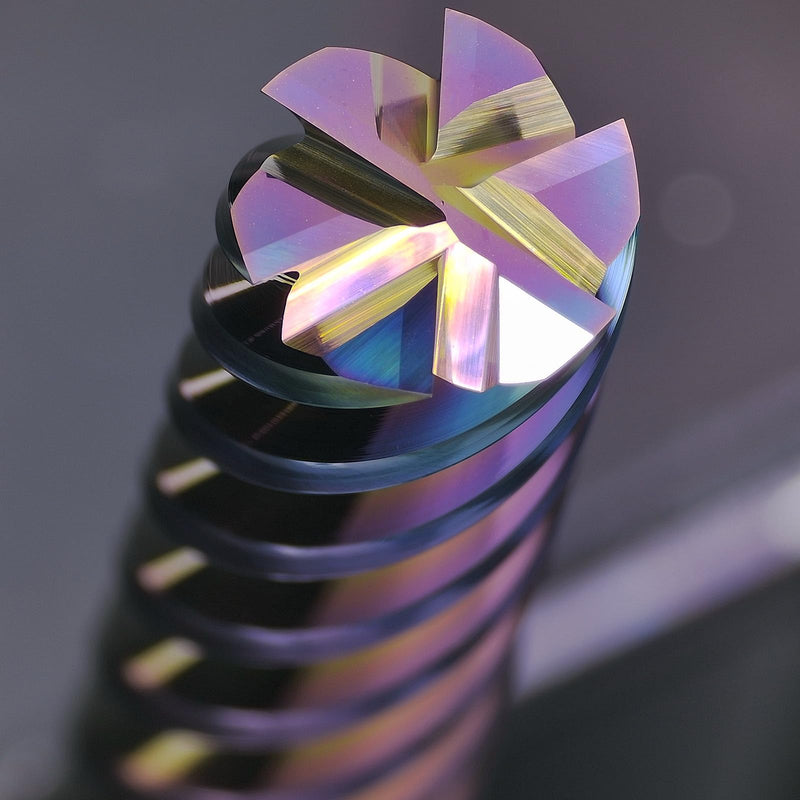 Tools Carbide End Mills,6 Flute Square Milling Cutter，DLC Coating High Helix Angle for Aluminum, Copper Finshing Milling Processing - 3/8 Shank (3/8-2.5" 1PCS) DLC 3/8-2.5" 6F 1PC