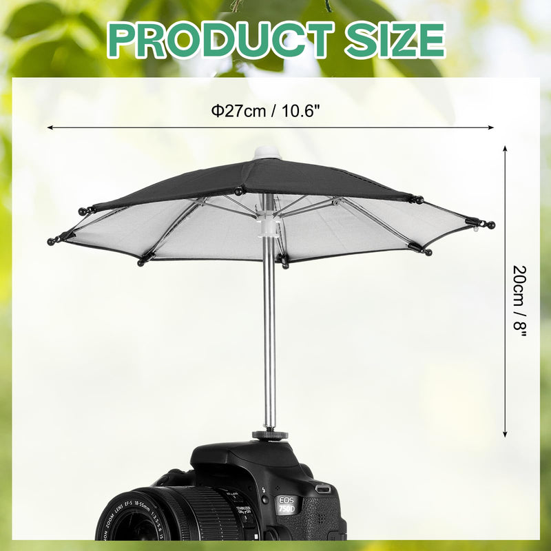 Generic Camera Umbrella, 2 Pack 10.6 Inch Sunshade Camera Hot Shoe Umbrella Rain Cover Protectors for Nikon, Black