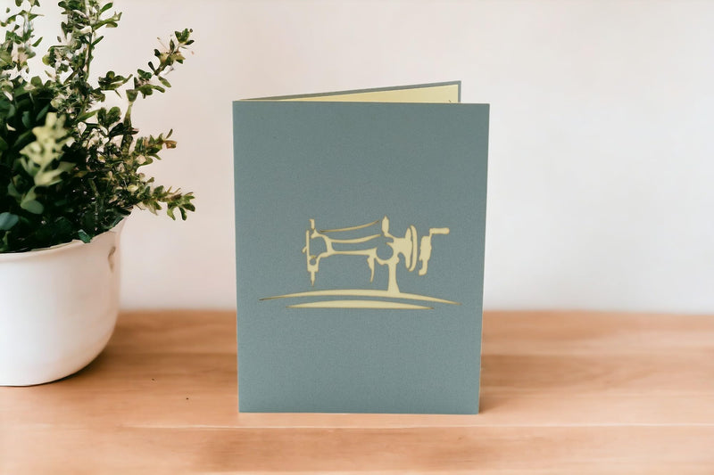 Rykamia Vintage Sewing Machine Pop Up Card - Multi-Occasion Greetings: Birthday, Anniversary, Retirement, Thank You, Good Luck - Perfect For Tailors & Grandma