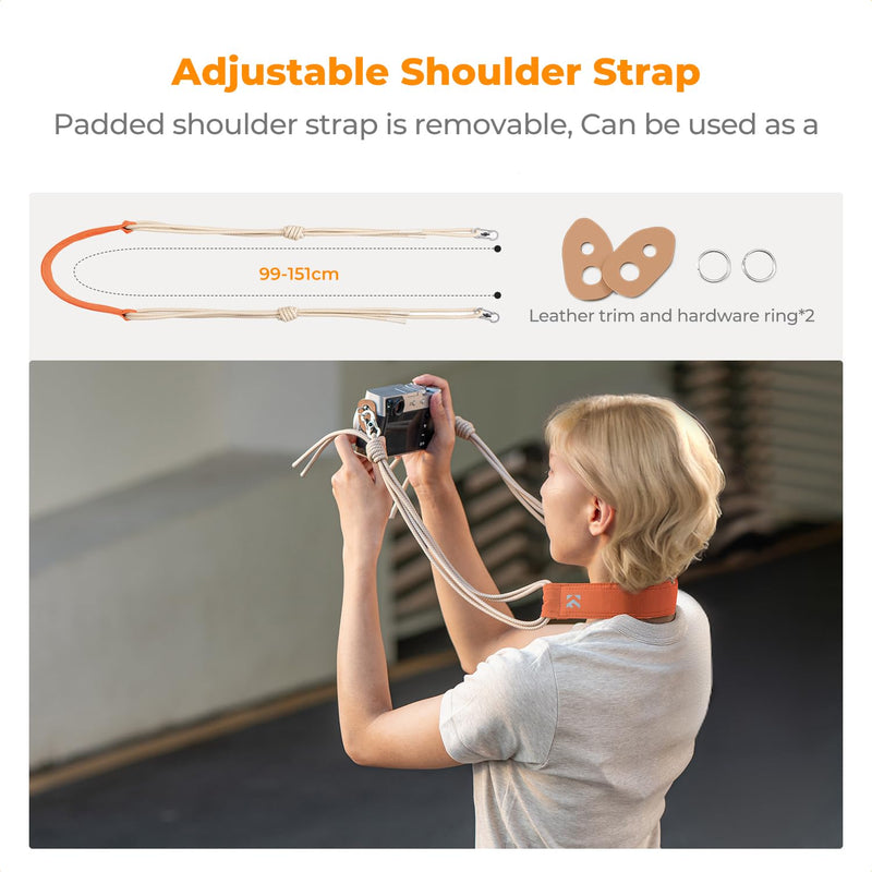 K&F CONCEPT Camera Sling Bag Small | Compact Camera Bag,Cute Soft Camera Pouch, Handbag, Urban Street Photography, BS05 04-Orange