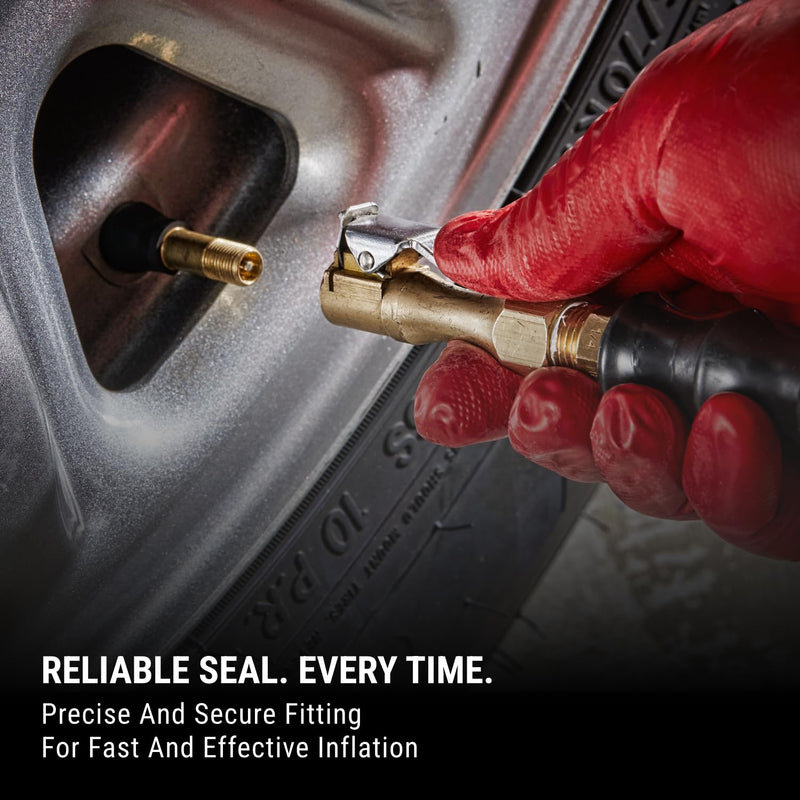 Milton EZ-Lock™ Air Chuck, Heavy Duty Brass Straight Lock-on Air Chuck, 175 PSI, Open Flow