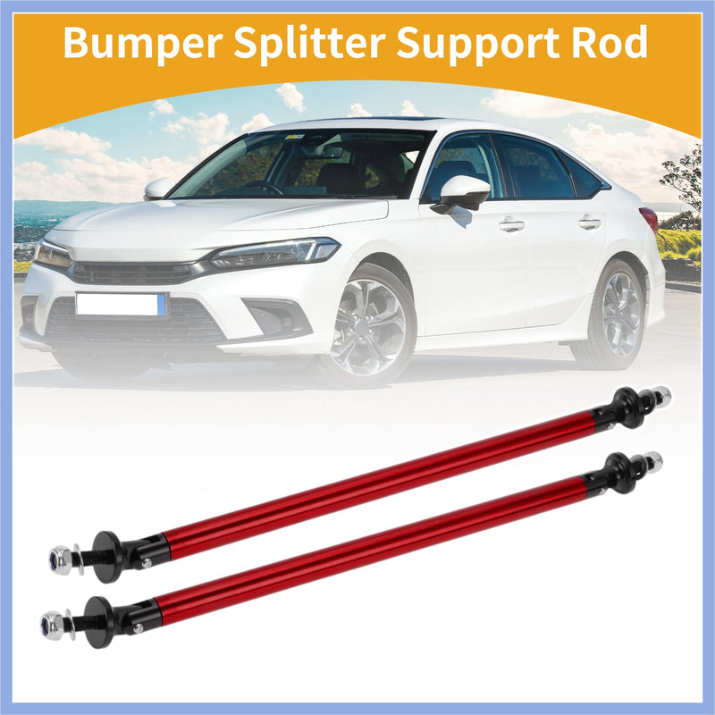 2pcs 200mm/7.87in Car Splitter Support Rods Adjustable Front Rear Bumper Lip Splitter Strut Rod Tie Support Bars Aluminum Alloy Red Stable