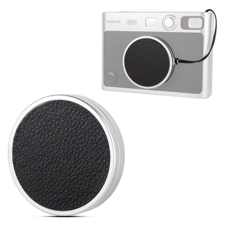MUZIRI KINOKOO Lens Cap for Instax Mini EVO Camera - with Anti Loss Rope,Aluminium Alloy Retro Design & Soft Flocking Internal,Dustproof Anti-Scratch Lightweight Portable EVO Camera Accessorie-Black Black NEW