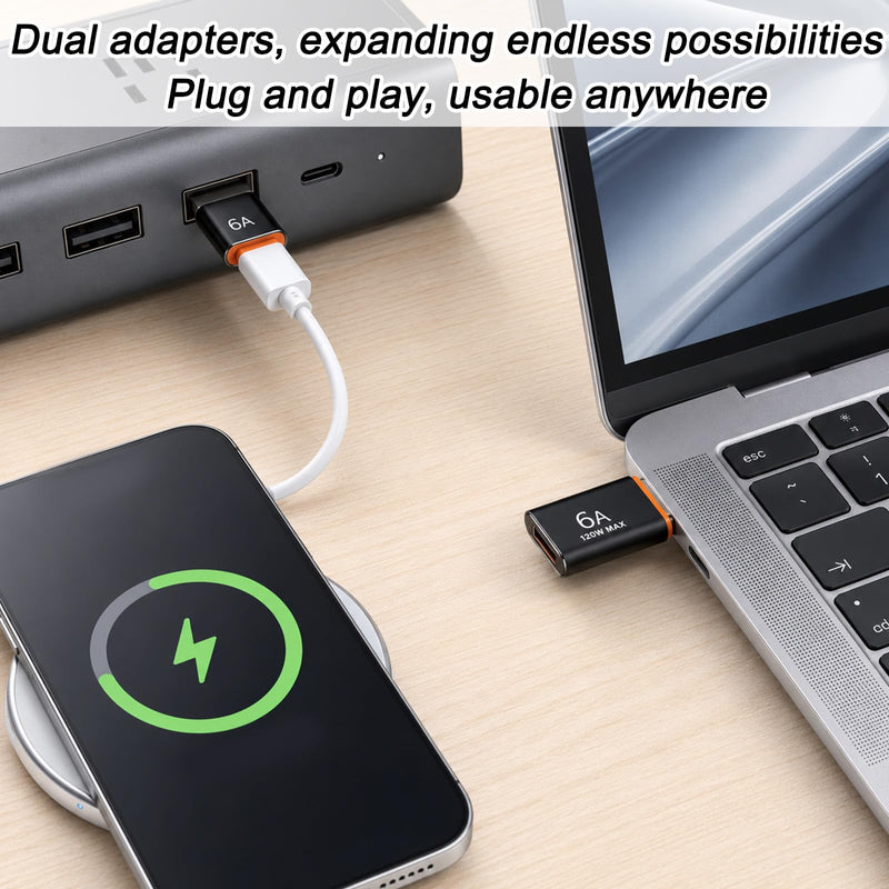 10pcs USB to USB C Adapter, USB A to C OTG Converter (Black) | Aluminum Alloy USB A to USB C Adapter Combo Pack Supports OTG Charging & Data Transfer for Devices