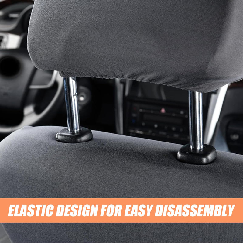 2 PCS Car Seat Headrest Cover, 9" x 10.6" Knitted Stretch Breathable Fully Surrounded Simple Dust Cover, Reusable Flexible Headrest Protector, Universal for Most Cars (Dark Gray) 2 PCS #9" x 10.6" Dark Gray