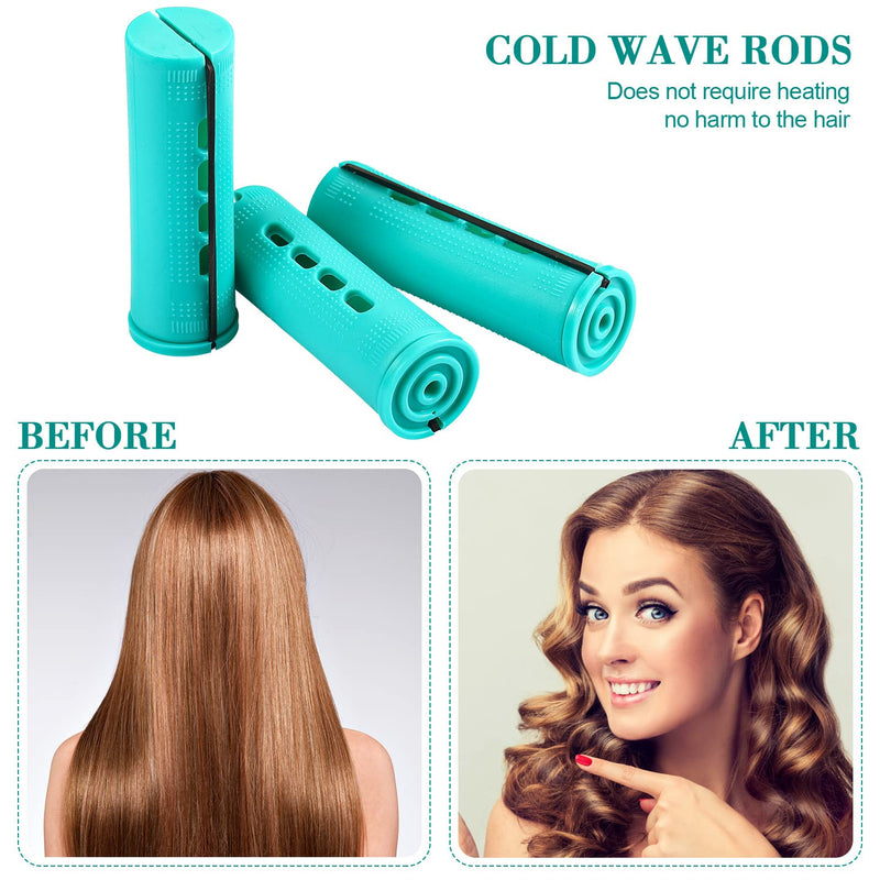  [AUSTRALIA] - WILLBOND 48 Plastic Perming Rods & Curlers - Cold Wave Hair Rollers with Steel Comb for Hairdressing (Green, 0.98 Inch/ 2.5 cm) 0.98 Inch (Pack of 48) Green