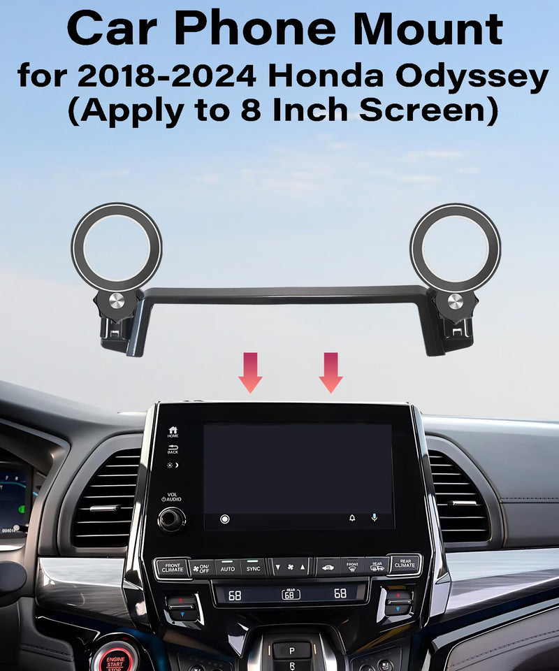 Car Phone Holder for Honda Odyssey 2018-2024 8-inch Screen Accessories | MagSafe Strong Magnetic Clip-On Cell Phone Mount, Dual Slots Holders for Driver & Passenger, 360° Rotatable Hands-Free Holder fit for 2018-2024 Honda Odyssey (8 Inch Screen)