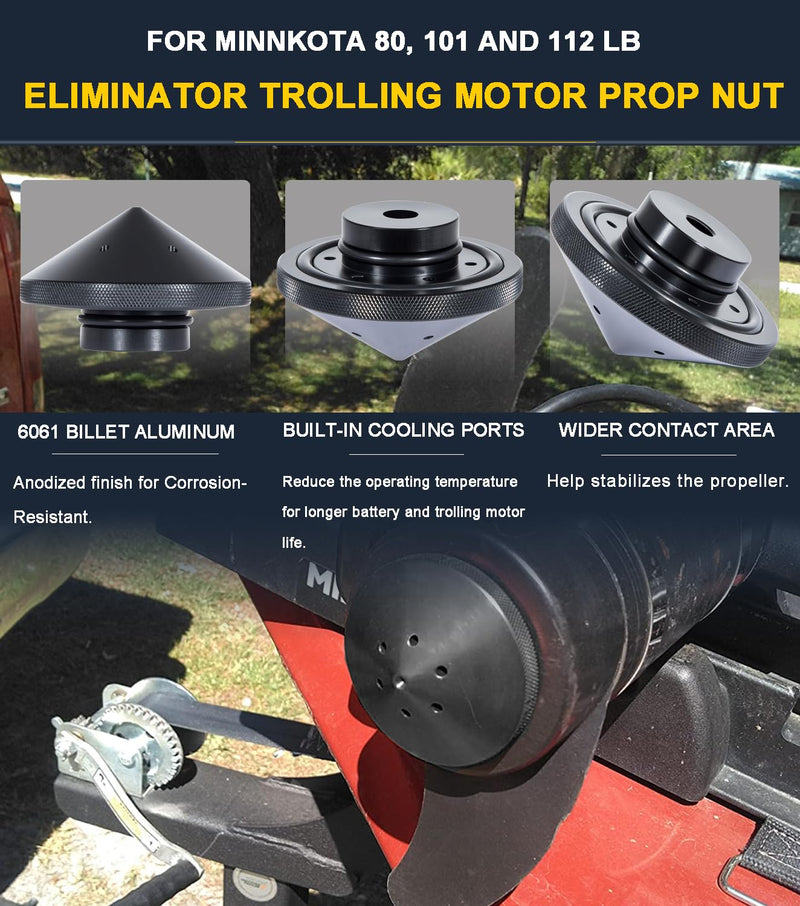 MKP-38 Weedless Wedge 2 Prop & Eliminator Trolling Motor Prop Nut For Minn Kota 112 lb Thrust 4-1/2" Motors, 1865023 Trolling Motor Prop for Minn Kota Ulterra, Fortrex, Terrova, Riptide, Ultrex 112