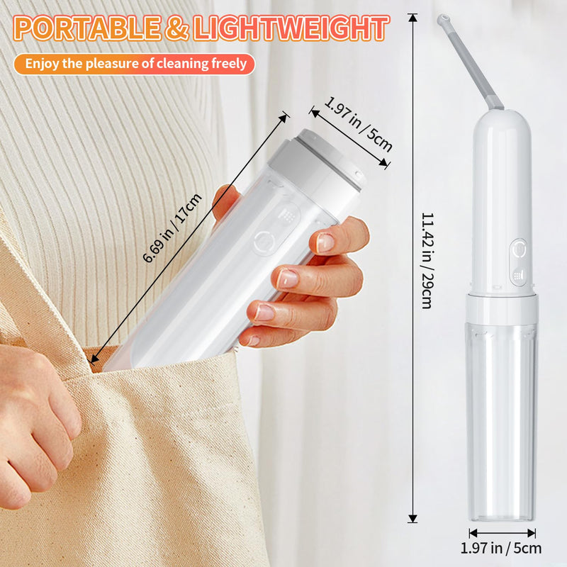 Rechargeable Portable Bidet with Bottle Adapter, IPX7 Waterproof Electric Bidet Sprayer, for Personal Hygiene Cleaning, Soothing Postnatal Care, Perineal & Hemorrhoid Treatment (White)
