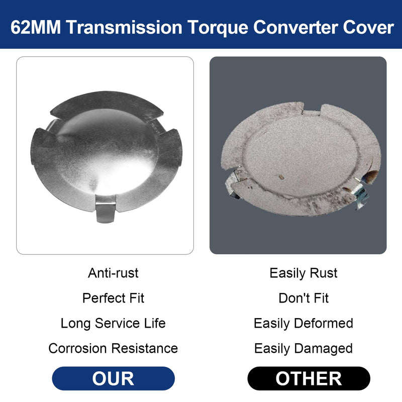 24205900 Transmission Bell Housing Inspection Cover, 62MM Transmission Cap with 3 Tabs, Automatic Transmission Torque Converter Housing Plug for Chevrolet,for GM,for GMC,for Buick,for Cadillac 2 Pack