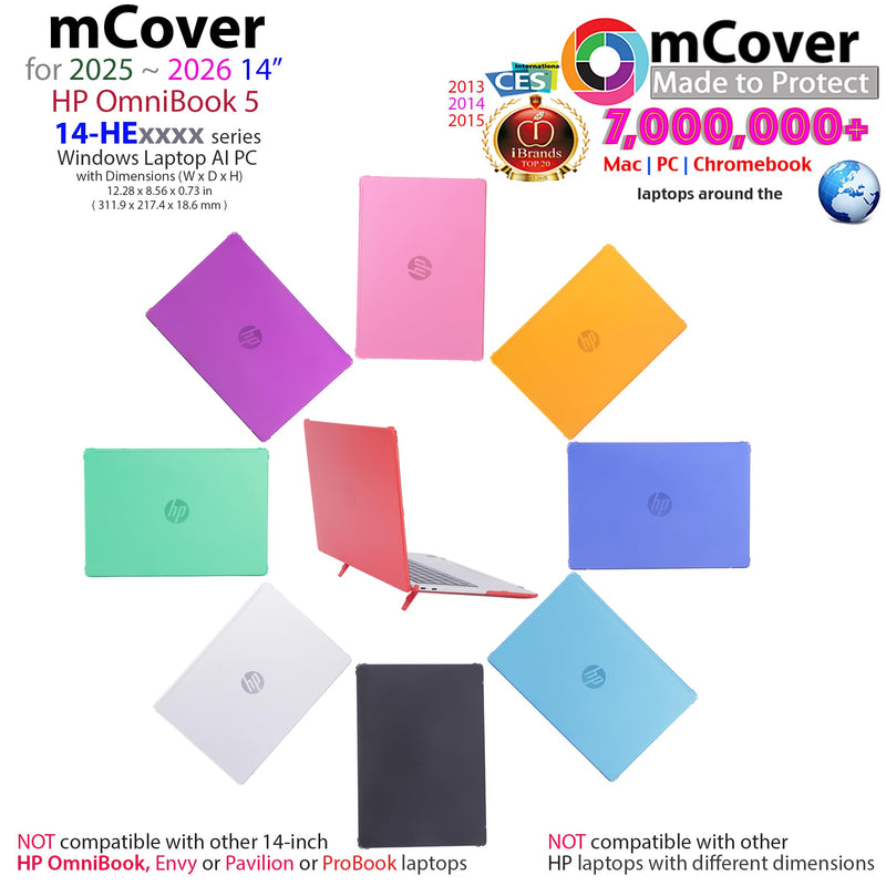 mCover Case for 2025+ 14" HP OmniBook 5 14-HExxxx Windows Laptop Computers (NOT Fitting Other HP Models) - Clear