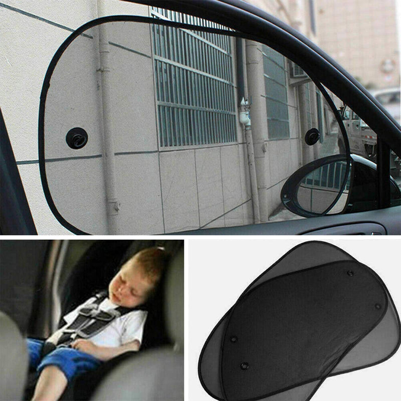 2 Pack Universal Car Window Shade, Cling Sunshade - Sun, Glare and UV Rays Protection for Your Child - Baby Side Window Car Sun Shades, Blocks Over 98% of Harmful UV Rays (Large) 25.6"x15"
