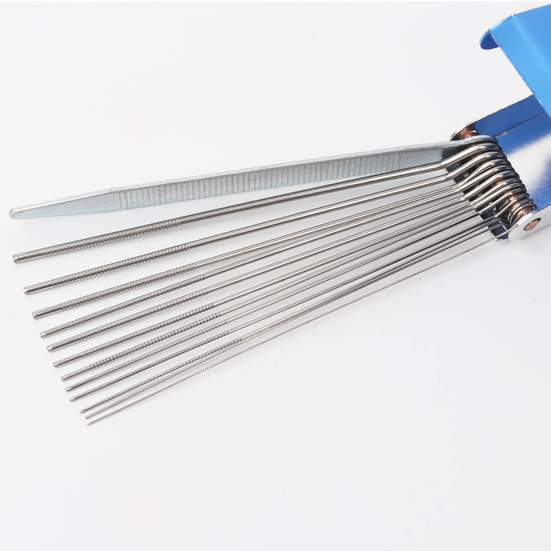 Herain Welding Tip Cleaner, Carb Carburetor Cleaner and Torch Nozzle Tip Cleaner Set for Cleaning Engine Carburetors, Gas Orifices, Sprinklers, Shower Heads(12 Wire Set Plus a Flat File) (1) 1