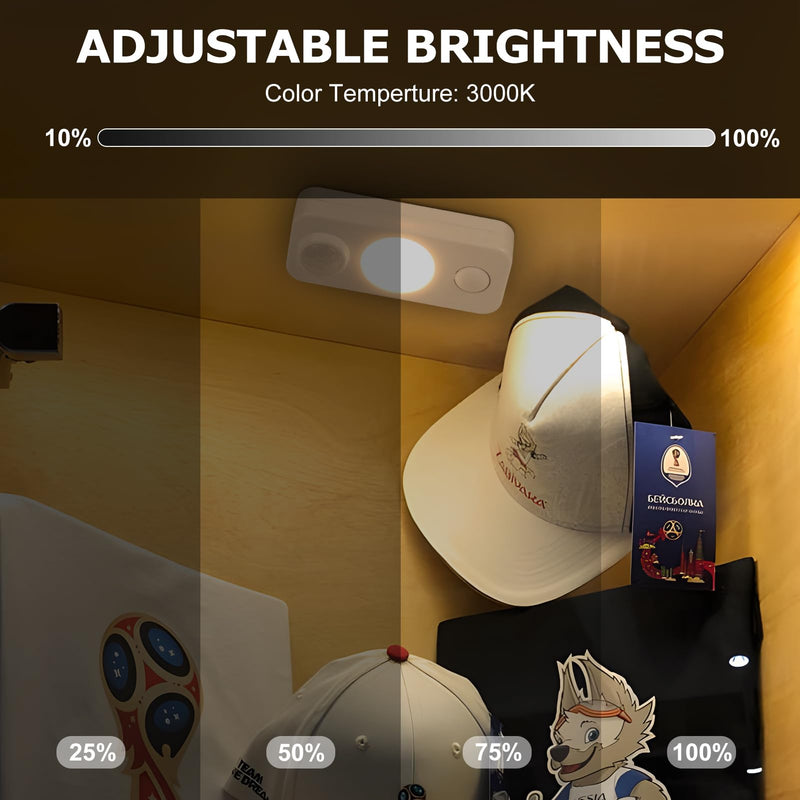 LED Motion Sensor Puck Lights, Rechargeable Cabinet Lights, Stick on Wireless LED Night Light for Closet, Drawer, Shelf, Under Cabinet, Warm White 8Pack, USB Charging Cord Included 8 Pack