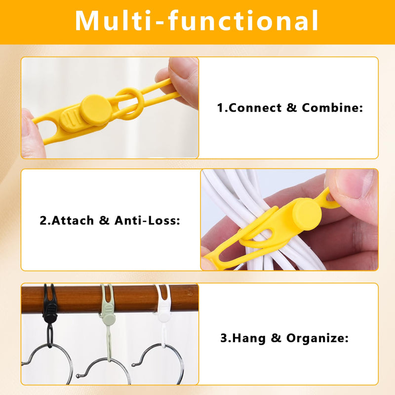 25 Pcs Silicone Cable Ties, Reusable Cord Organizer. | High Elasticity Cable Management Straps for Home Office Kitchen Appliances Cords Wires
