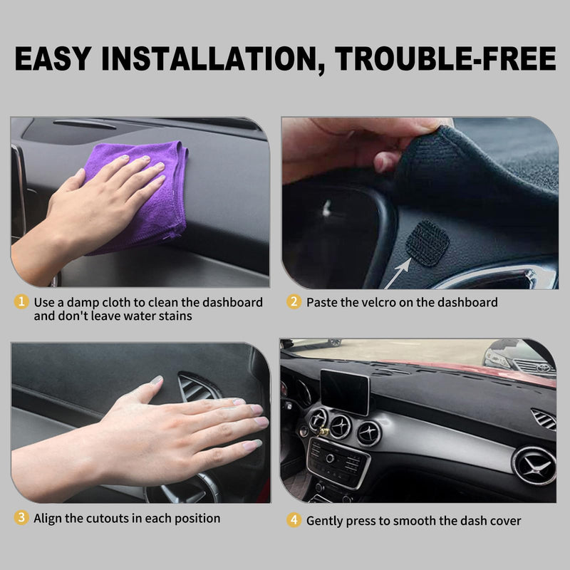 Dashboard Cover Dash Cover Mat Pad Custom Fit for Lexus ES350 2007 2008 2009 2010 2011 2012(Black) 2007-2012 ES350 Black