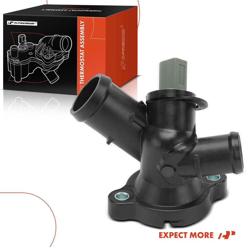 A-Premium Front Engine Coolant Water Outlet Compatible with Select Volkswagen/Audi Models - Jetta 2005-2018, Passat 2012-2018, Golf 2010-2014, Beetle 2006-2010/2012-2017, Rabbit 2006-2009, RS3 2018