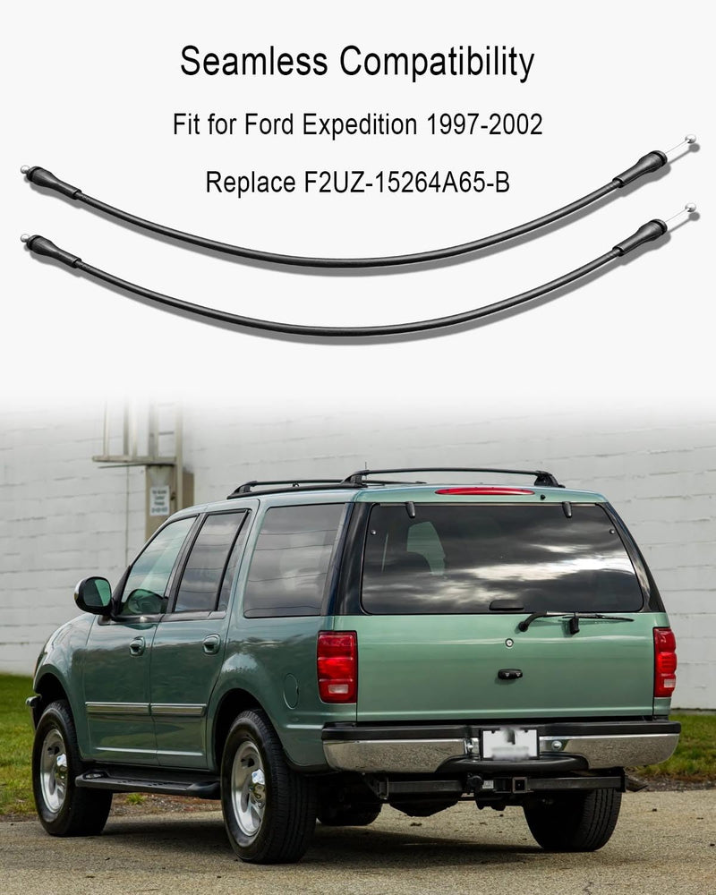 2 Pcs Tailgate Cable Fit for Ford Expedition 1997 1998 1999 2000 2001 2002, Door Latch Cable Replace F2UZ-15264A65-B Rear Left Right Sides