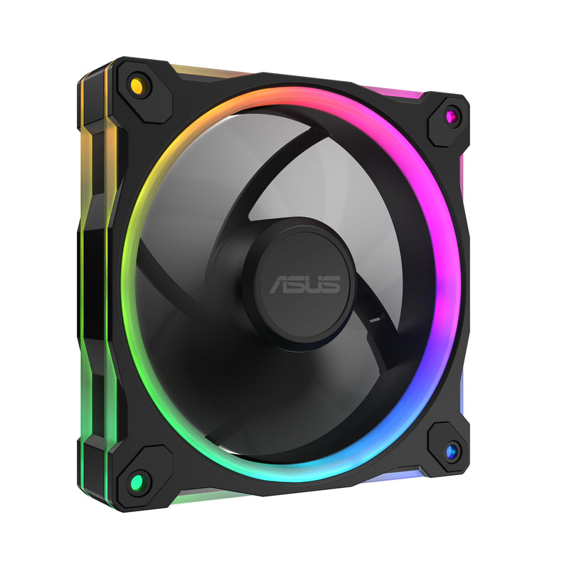 ASUS Prime MR120 ARGB Fan Black Triple Pack, 28mm Extra-Thick Frame, Quiet, high-Performance Cooling with PWM, 20 ARGB LEDs with Dual-Sided Frame Lighting, Aura Sync, 2 Year Warranty 3 Pack MR120 ARGB|Black