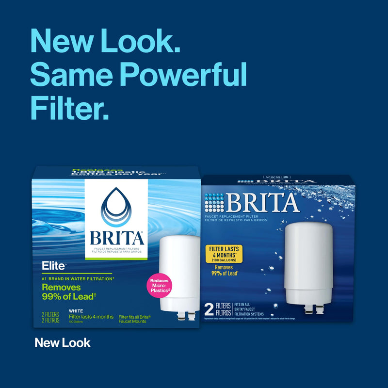 BRITA ON TAP FAUCT REPL FILTR Size: 2-PAK Elite - 2 ct Faucet Mount + 2 Filters