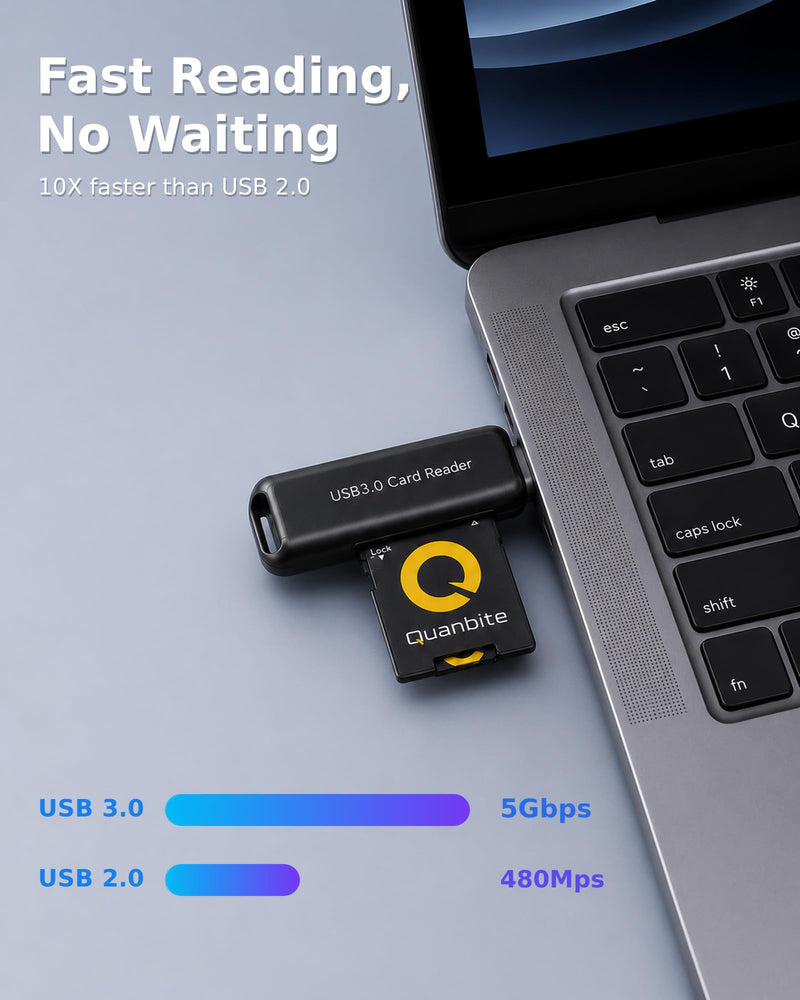 32GB Micro SDHC Card with SD Adapter and Card Reader | UHS-I, Class 10, U3, Up to100 MB/s, A1 Micro SD Card, Dual Card Slot Design, USB 3.0 Reader Adapter 32 GB