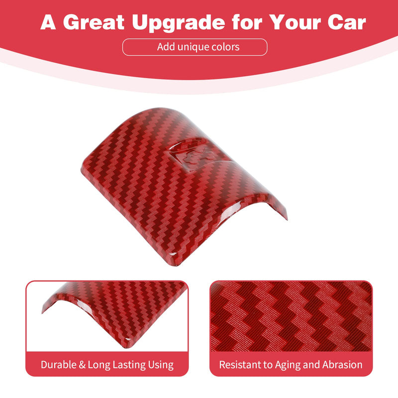 for F150 Red Carbon Fiber Hood Release Switch Latch Trim Cover for Ford F150 2009 up Red Carbon Fiber Grain Interior Accessories