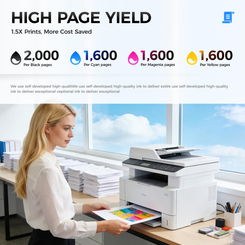 962XL Ink Cartridges Combo 4-Pack High Yield Replacement for HP 962 962XL Ink Compatible with OfficeJet 9012 Pro 9010 9014 9015e 9016 9018 9019 9020 9022 9025 9028e Printers Black Cyan Magenta Yellow Multicolor