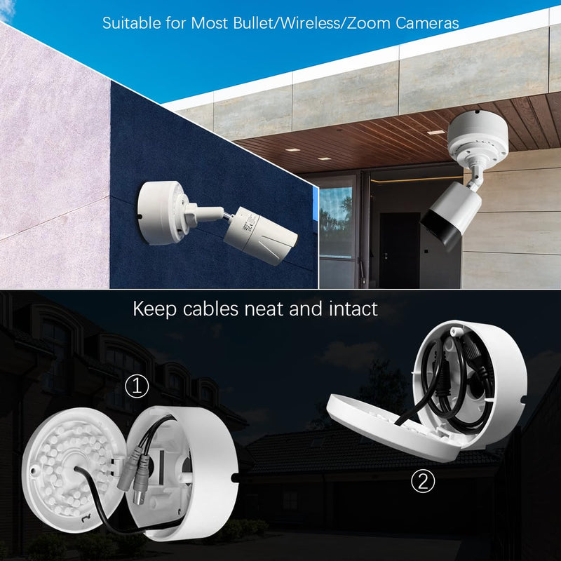 Universal Security Camera Junction Box - Waterproof Enclosure Mount for CCTV Surveillance