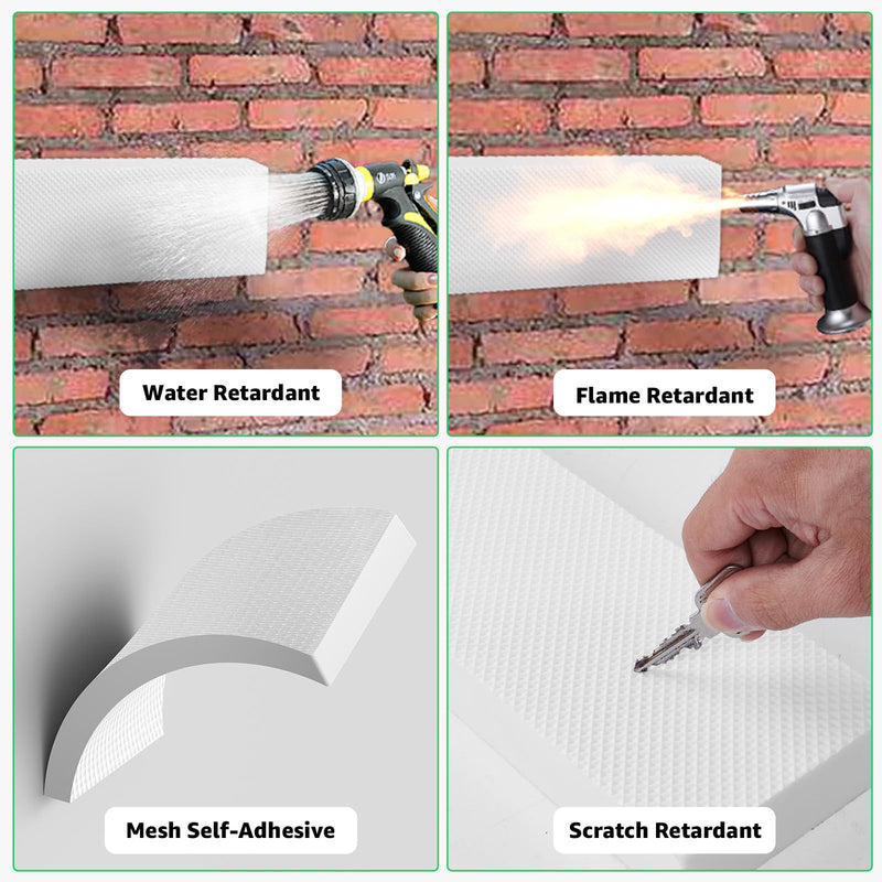 Garage Wall Protector, 4 Pack Garage Car Door Protector Bumper Guard for Car Doors Anti-Collision Self Adhesive EVA Foam for Warehouse Parking Assist 15.8"x5.9"x0.8" 4 Pack 15.8"x5.9"x0.8" White