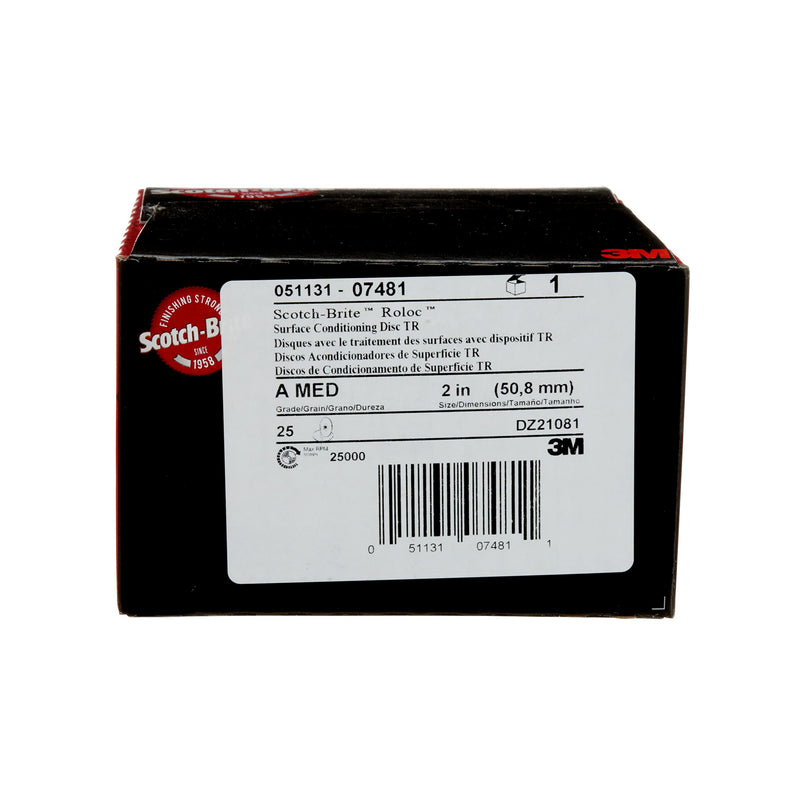 3M Scotch-Brite Roloc Surface Conditioning Disc, TR 07481, 2 in x NH A MED, 25 per box 2 & MED