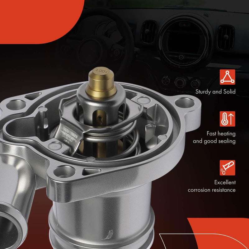 A-Premium Upgraded Aluminum Engine Coolant Thermostat Housing Assembly with Sensor & O-ring Compatible with Chevy Cruze 11-16, Sonic 12-20, Trax 13-21 & Buick Encore 13-21, 1.4L, Replace# 55565336