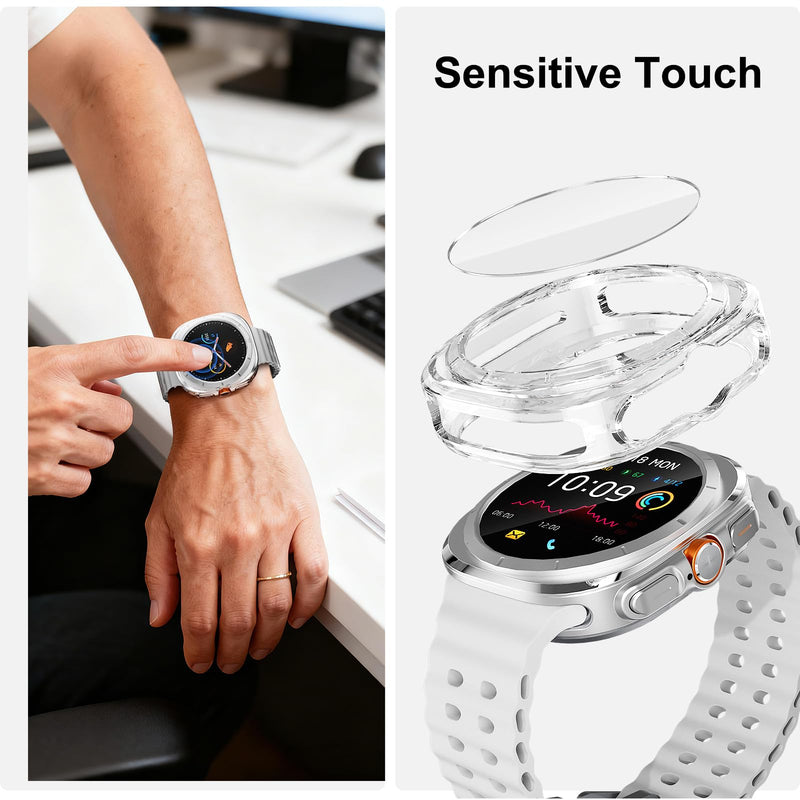 Case Compatible with Samsung Galaxy Watch Ultra 47mm 5 Pack TPU Cover | 5 Pcs TPU Bumper Covers 3 Pcs Tempered Glass Screen Protectors Full Protective Shockproof Ultra (2025/2024) 5 Clear Ultra-47mm