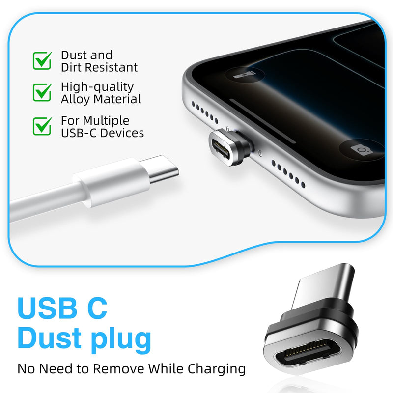 USB C Dust Plugs, 4 Pack USB TypeC Port Anti Dust Cover Not Affect Charging | Compact USB-C Dust Plug & Adapter, Compatible with iPhone 17 16 15 Pro Max Plus Samsung S25 S24 Ultra & Type-C Devices & More