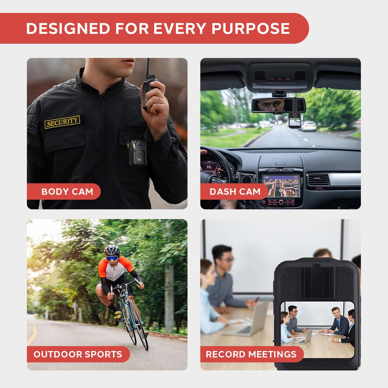Pyle Police Security Video Compact Camera - HD 2304x1296p Rechargeable Wireless Waterproof Wearable Law Enforcement Mini Surveillance Cam, Audio Video Recording, Night Vision, Motion Detector PPBCM6