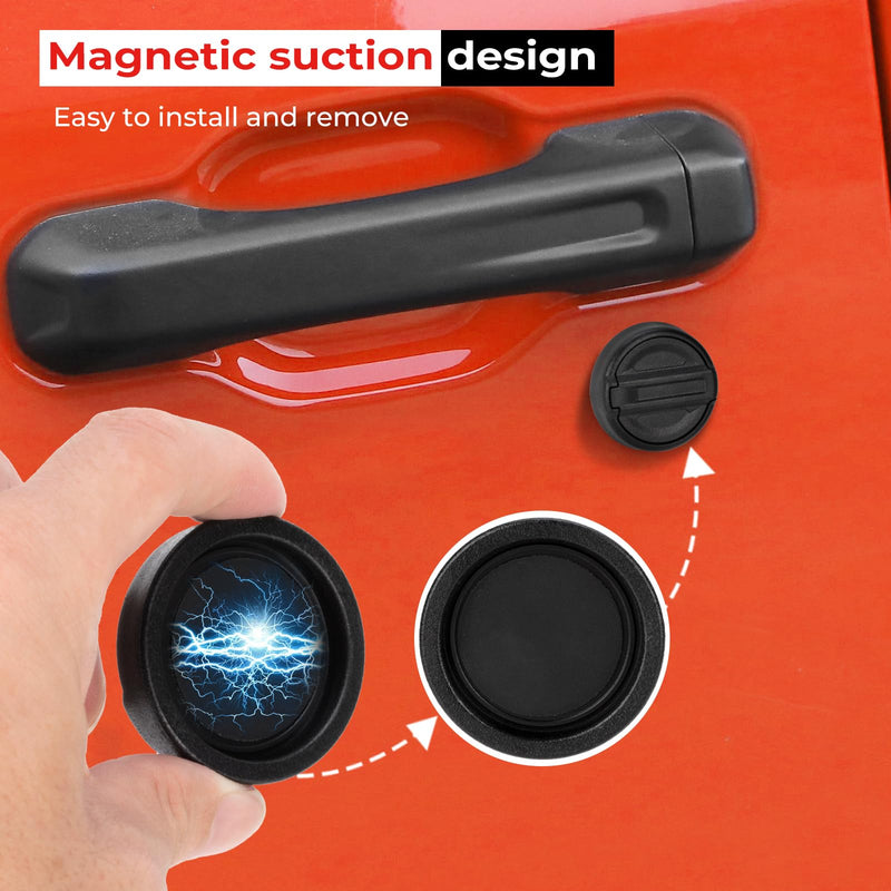 Strong Magnet Keyhole Covers Compatible with 2018-2025 Jeep Wrangler JL and Gladiator JT Front Door, Door Lock Covers for Keyhole Protection (Classic) Classic