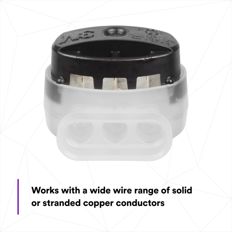 3M Scotchlok Self-Stripping Electrical IDC 316IR, Black/White Color, Pigtail, Irrigation Applications, Moisture Resistant, 22-16 AWG, Bag of 30
