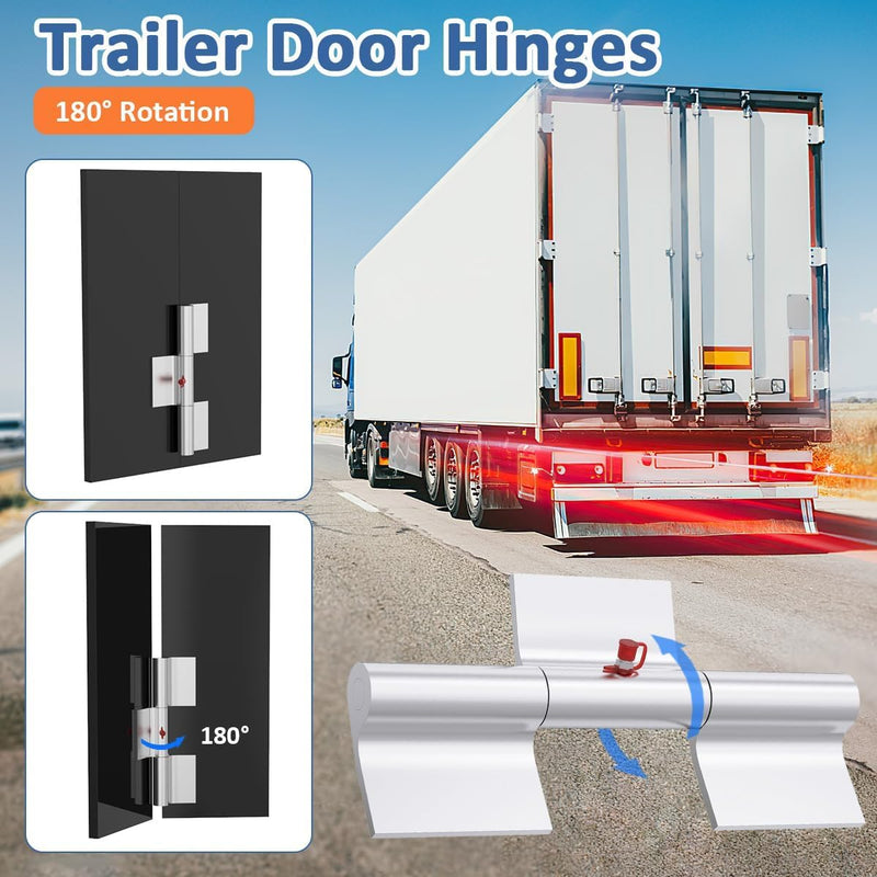 WKZO 9 Inch Aluminum Hinge Greaseable Weld on Door Hinge Ramp Gate Fit for Trailer Truck - 2 Pack