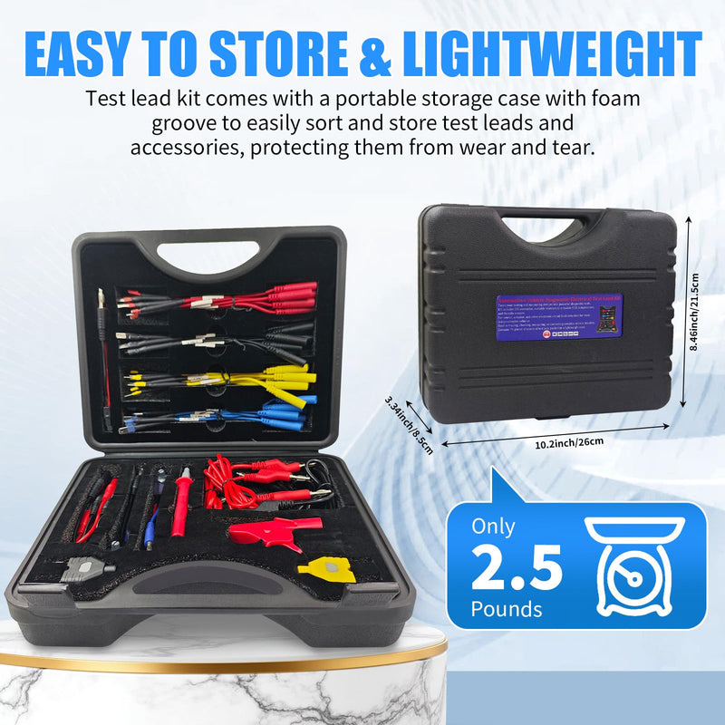 76 PCS Automotive Test Lead Kit, Multimeter Test Leads Set with Back Probes, Alligator Clips, Banana Plug Adapters & Silicone Wires, 1000V/32A Electrical Test Kit for Car Circuit Diagnostics 76
