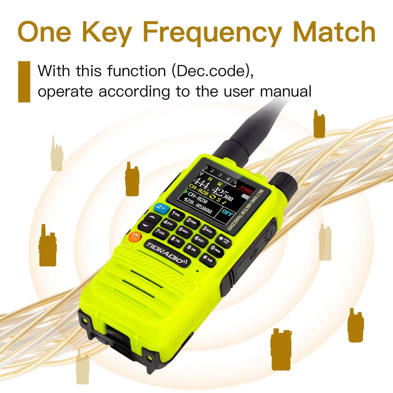 TIDRADIO TD-H3 GMRS Radio Two Way Radio Multi-Band Receiving,USB-C Programming & Charging,2500mAh Battery,AM/FM Reception,DTMF NOAA VOX SCAN,Walkie Talkies with Earpiece & TD-771 Antenna,Green 1 Pack Full Kits (Green)