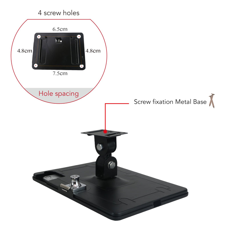 On Wall Mount Bracket for iPad Air 11-inch M3 2025 & M2 2024,(iPad Air 7th/6th Generation),Excluding Other 11",with Lock &Key,Multi Angle Design,Metal,(Black)