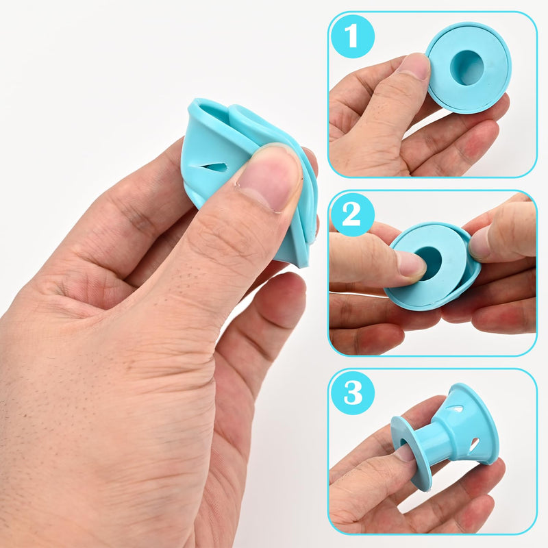  [AUSTRALIA] - Silicone Hair Rollers Heat-Free Styling, 40 Pack (20 Large + 20 Small) with Hairnet in PVC Bag, Safe Hairdressing Tool for Women and Girls(light blue) Light blue