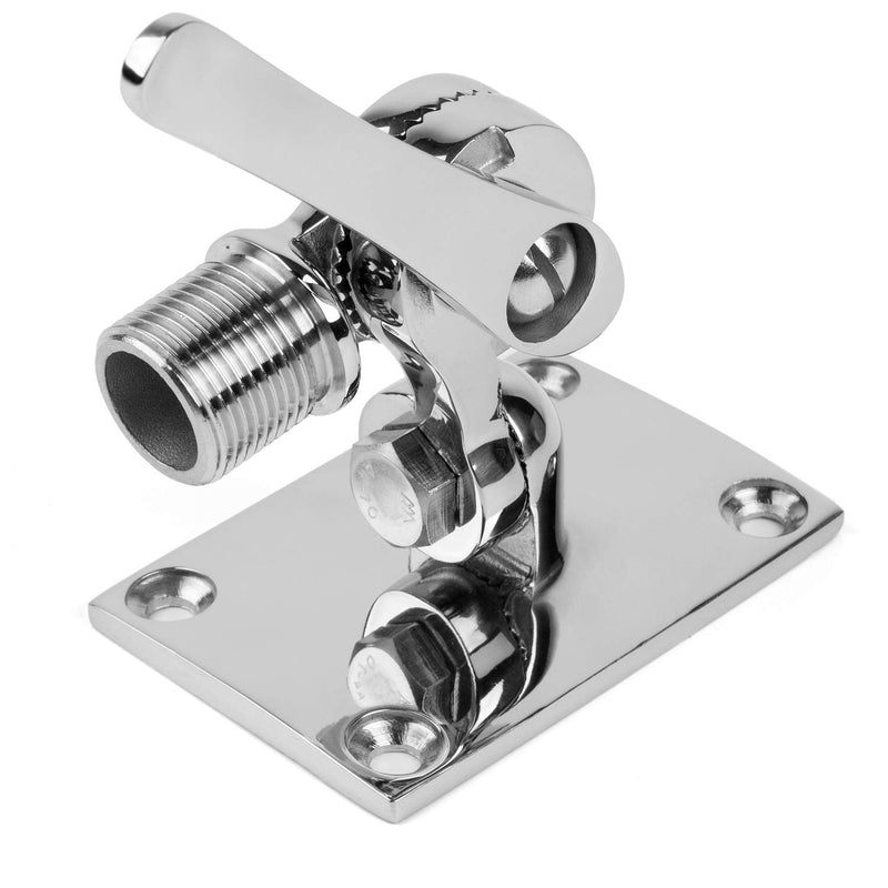 Marine VHF Antenna 316 Stainless Steel Adjustable Base Mount for Boats