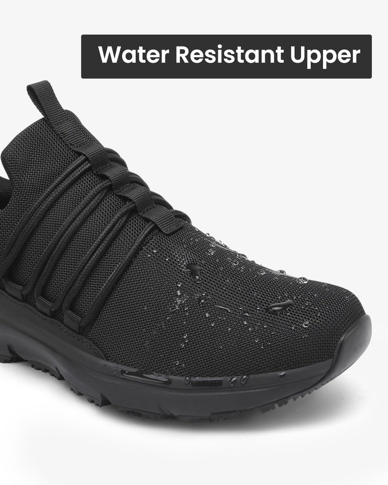 VikoViren Non Slip Work Shoes for Men Restaurant or Food Service Sneakers Breathable Lightweight Water Resistant Walking Shoes Chef Kitchen Footwear 10 Black