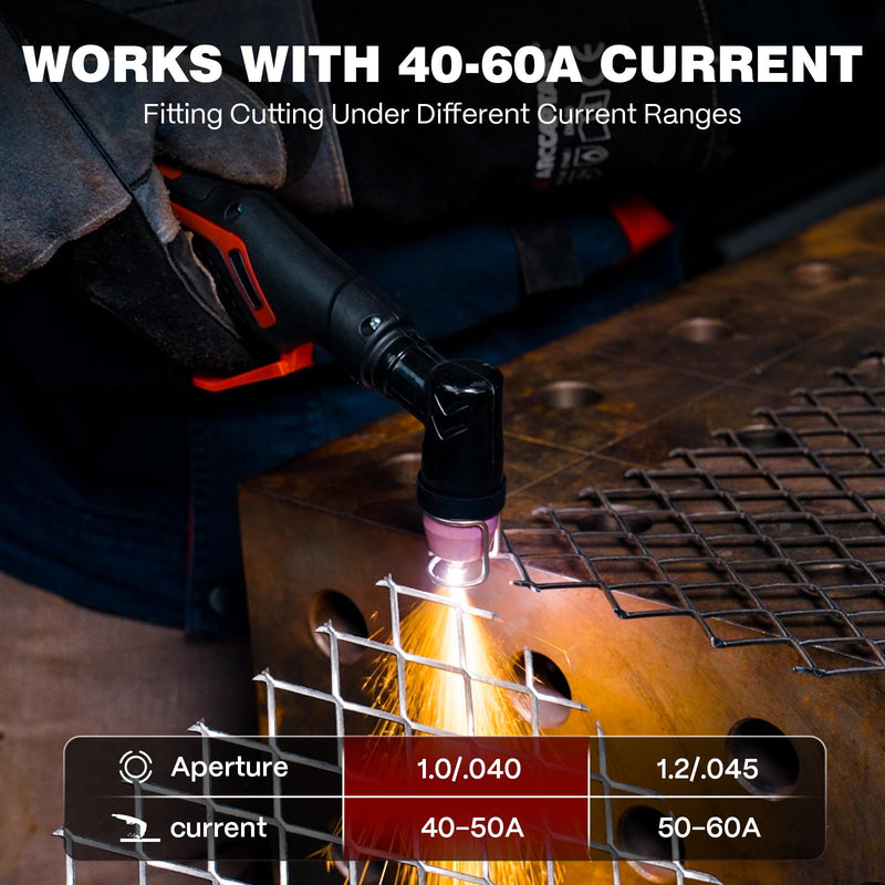 ARCCAPTAIN AG-60 Plasma Cutter Torch Consumables, 50Pcs .040'' SG-55 AG-60 WSD-60 Plasma Cutter Torch Accessories for CUT55 PRO, CUT55 PROLUX, CUT 55PILOTARC,CUT 55PIL0T, CUT 60HF, CUT 60HF PRO 50PCS-.040"