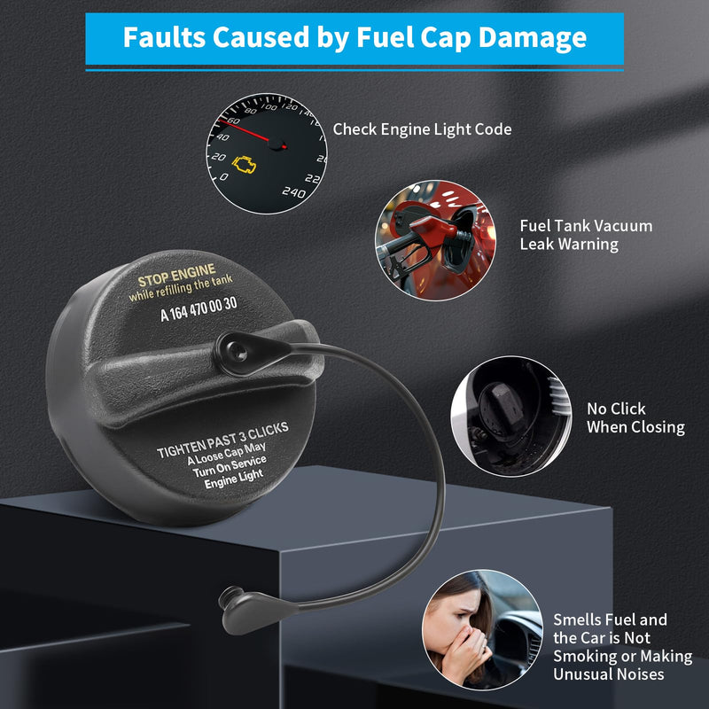 A1644700030 Gas Cap Fits for Mercedes-Benz Fuel Cap, Fuel Tank Cap Fits for ML350 GL450 ML320 R350 ML500 ML63 AMG GL550 R320 GL63 AMG R500 R63 AMG GL320 ML550 Gas Caps, Gas Cap Replacement A1664705800