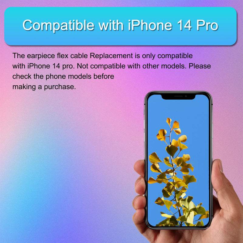 Earpiece Flex Cable Replacement for iPhone 14 Pro Ear Speaker Connector Repair for iPhone 14pro Proximity Ambient Light Sensor Fix for A2650 A2889 A2890 A2891 A2892