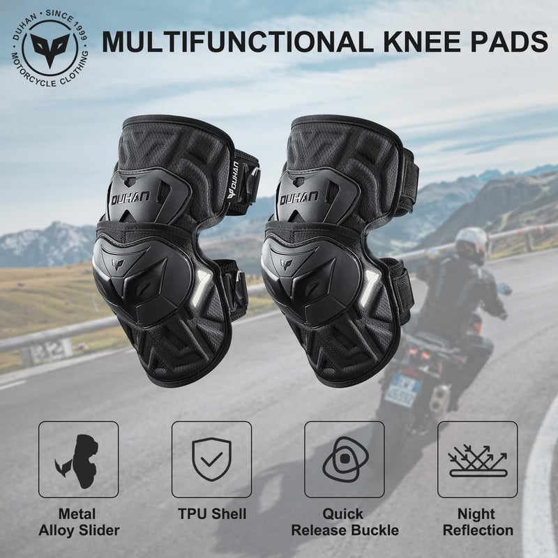 DUHAN Motorcycle Knee Pads Adjustable Motorcycle Knee Shin Guards Protector Gear for Motorcycle/MTB/Racing/Skating
